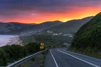 Great Ocean Road in Australien im Sonnenuntergang