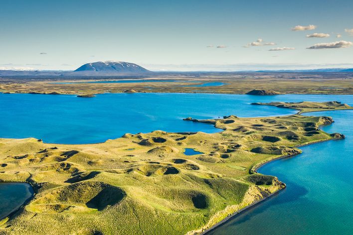 Blick auf die Mývatn-Region in Island