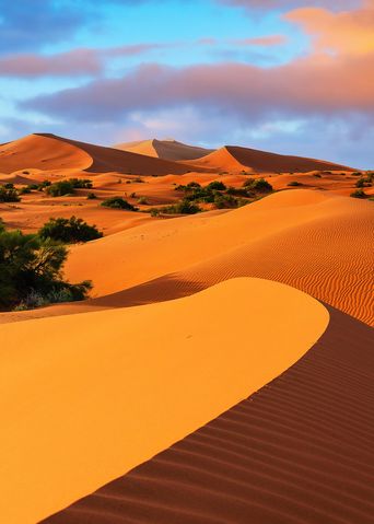 Sanddünen in der Sahara-Wüste in Marokko
