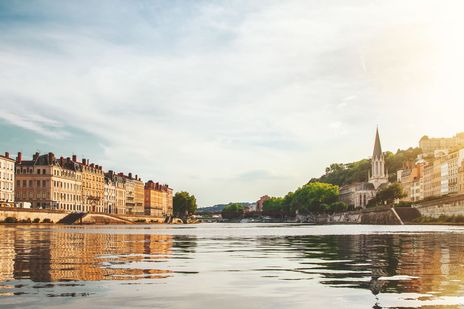 Blick auf die Rhone in Frankreich