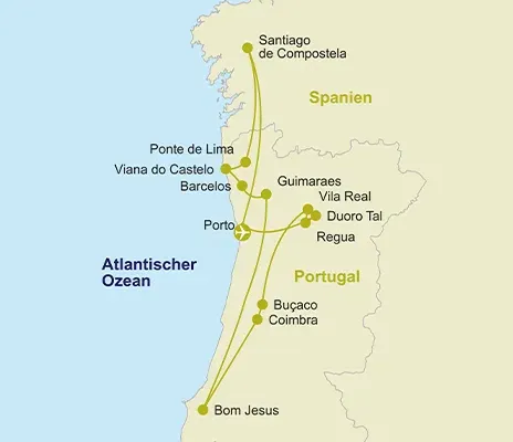 Routenkarte Portugal