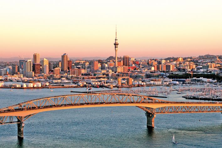 Hafen von Auckland in Neuseeland