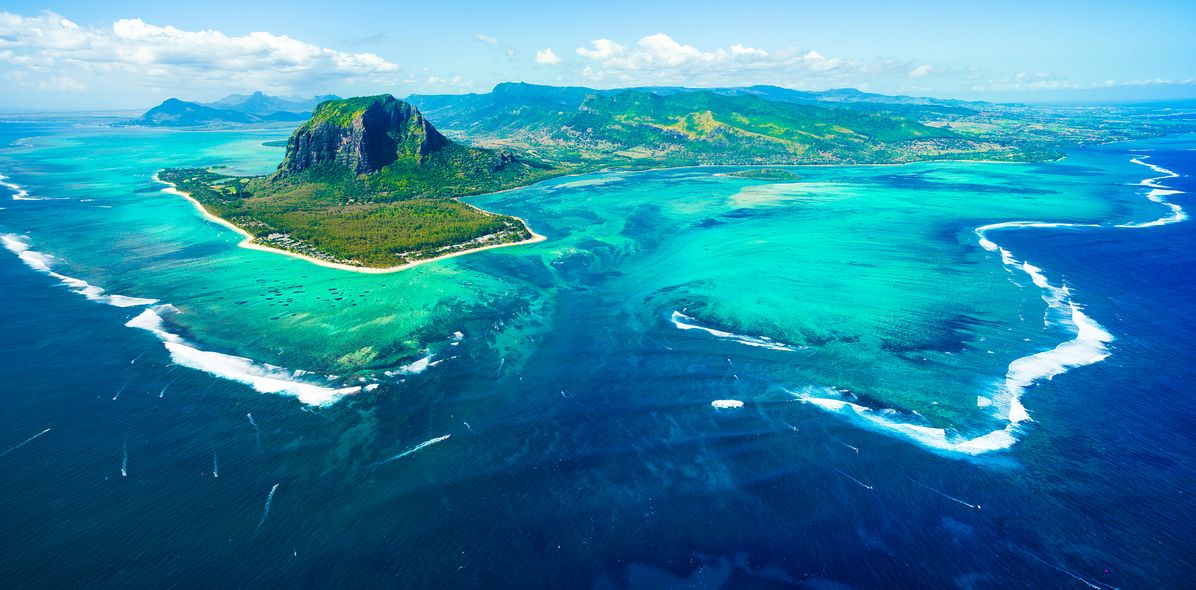 Blick auf die Insel Mauritius