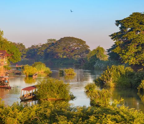 Blick auf Mekong in Laos