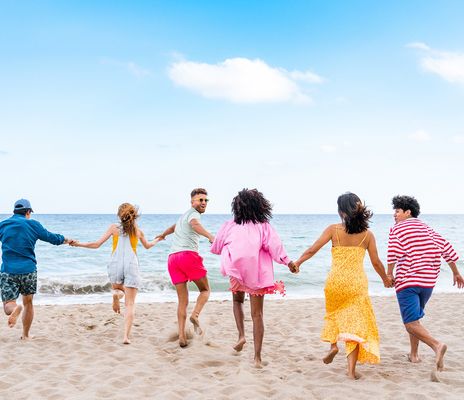 Gruppe am Strand