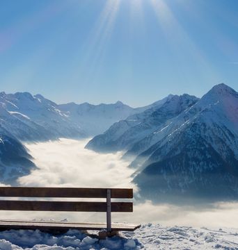 Winterlicher Ausblick in die Alpen