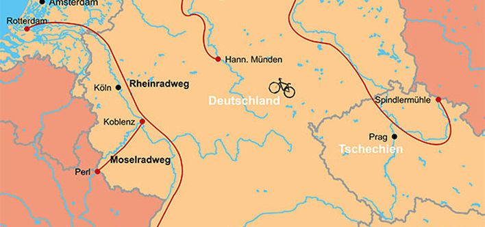 Bekannte Radwege in Deutschland, der Schweiz & Österreich
