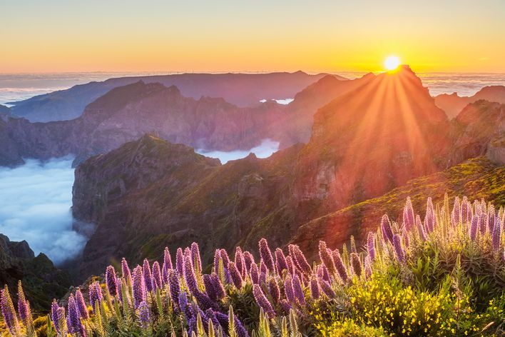 Sonnenuntergang am Pico do Ariero