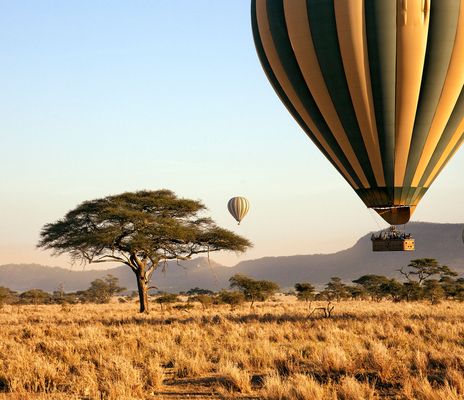 Heißluftballons im Serengeti Nationalpark
