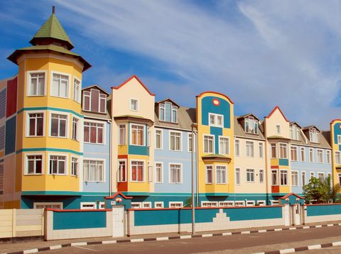Bunte Häuser in der Küstenstadt Swakopmund