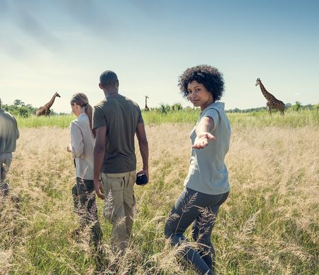 Gruppe auf Safari in Südafrika