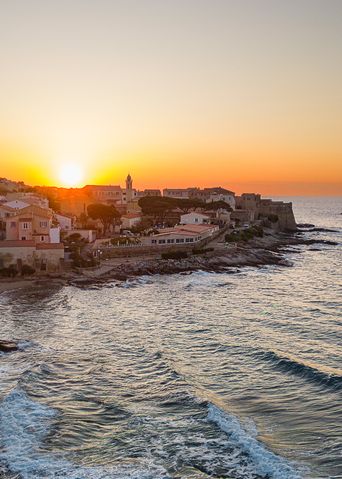 Korsika Algajola Strand Sonnenuntergang