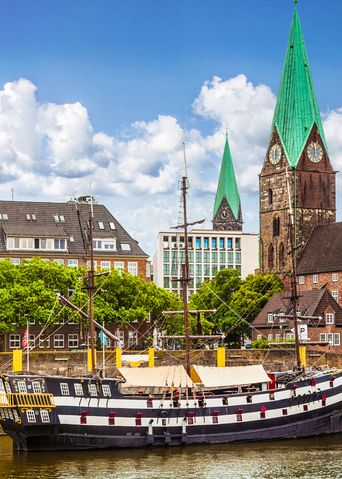 Blick auf den Hafen von Bremerhaven