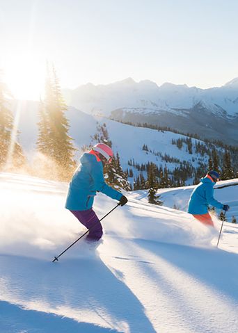 Skifahrer in einer Winterlandschaft