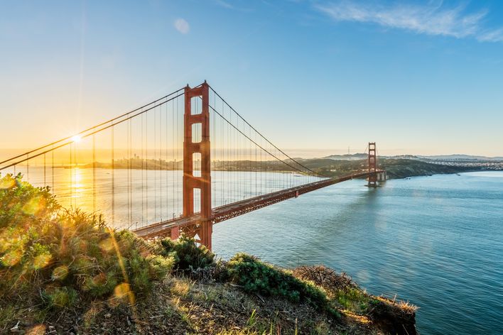 Blick auf die Golden Gate Bridge von San Francisco
