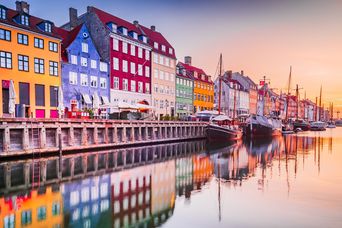 Viertel Nyhavn in Kopenhagen in Dänemark