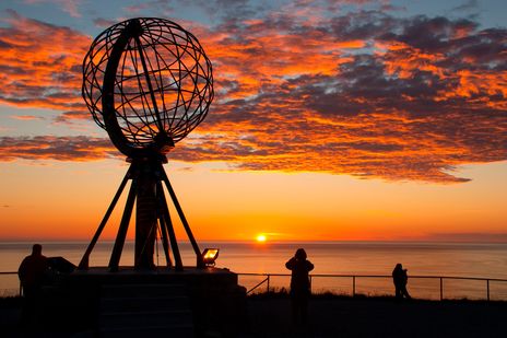 Globus am Nordkap in Norwegen