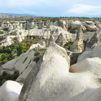 Tuffsteinlandschaft und Feenkamine in Kappadokien, Türkei