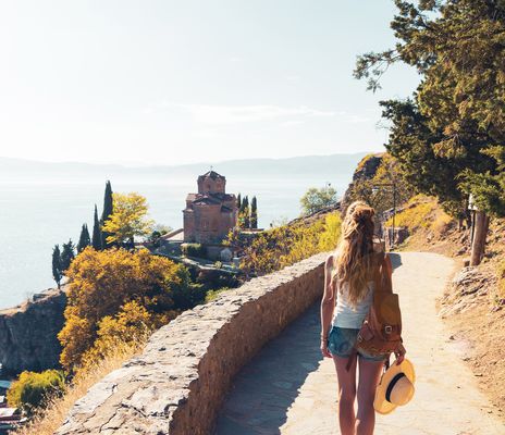 Frau am Ohrid-See