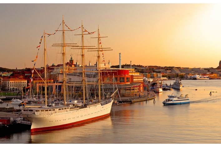 Göteburg Hafen Sonnenuntergang