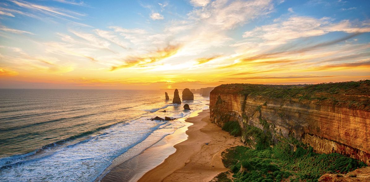 Sonnenuntergang am Strand in Australien