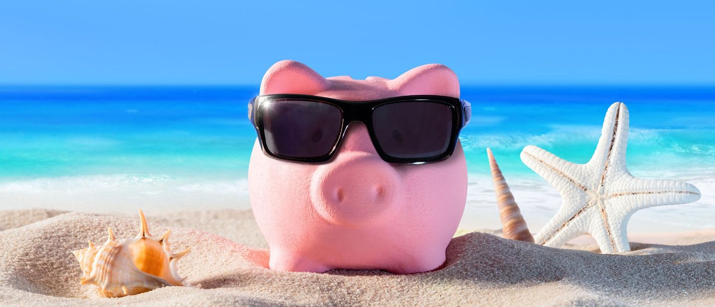 Sparschwein am Strand