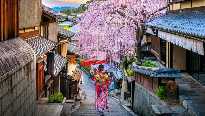 Frau in Kyoto