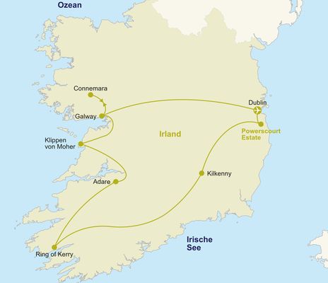 Routenkarte Irland