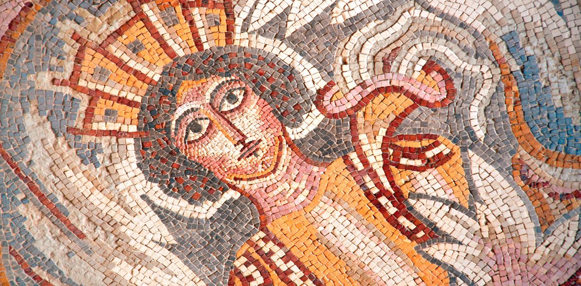 Mosaik in Madaba in Jordanien