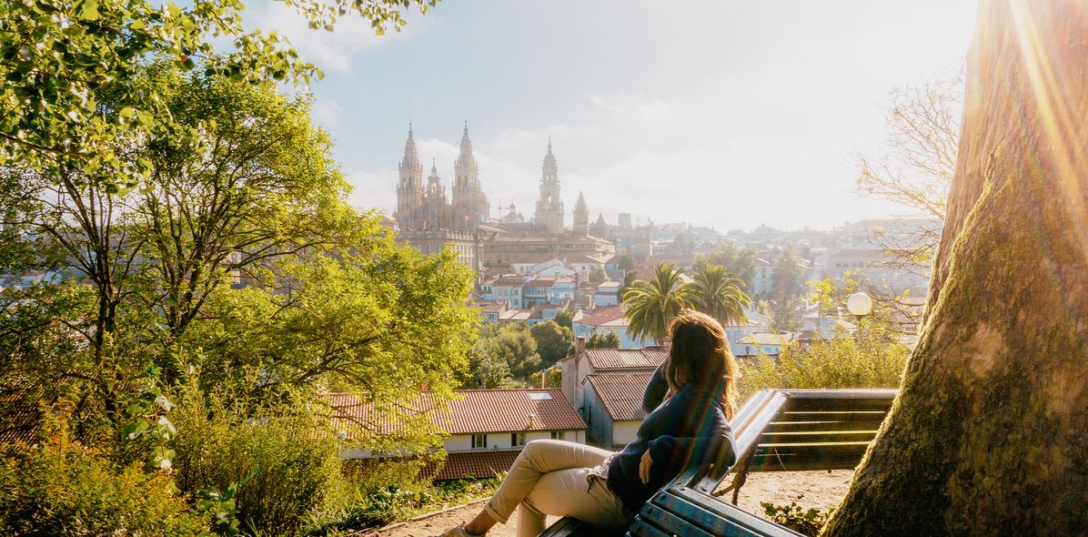 Frau in Santiago de Compostela