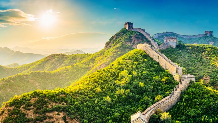 Blick auf die große Mauer in China 