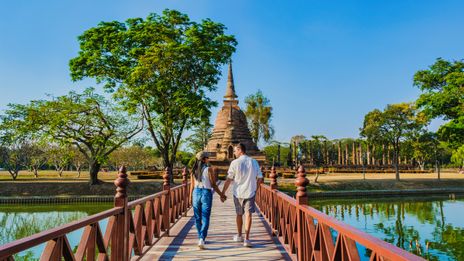 Paar vorm Tempel in Sukhothai, Thailand