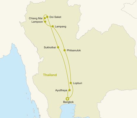 Routenkarte Thailand