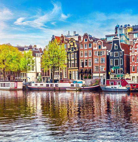 Die bunten Häuser in Amsterdam