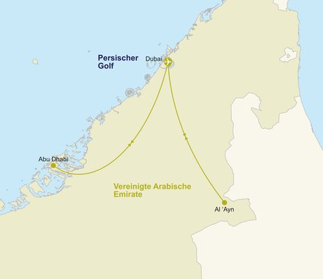 Routenkarte Dubai