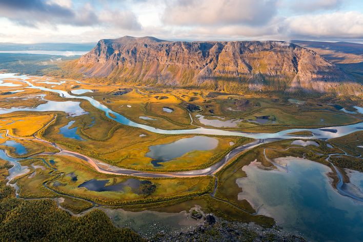 Drohnenaufnahme vom Sarek Nationalpark