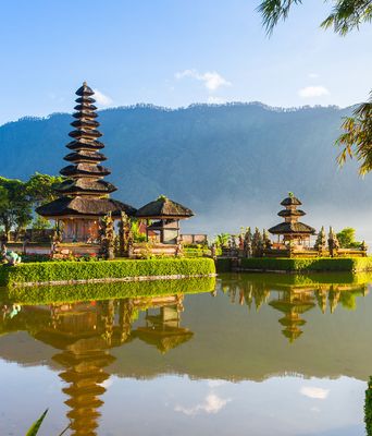 Ulun Danu Bratan Tempel in Bedugul am Bratan-See, Bali