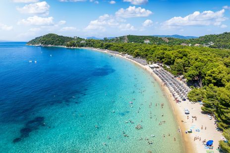 Koukounaries Beach in Skiathos auf den Griechischen Inseln