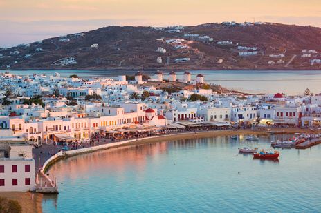 Luftbild von Mykonos-Stadt