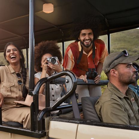 Gruppe bei Safari in Südafrika