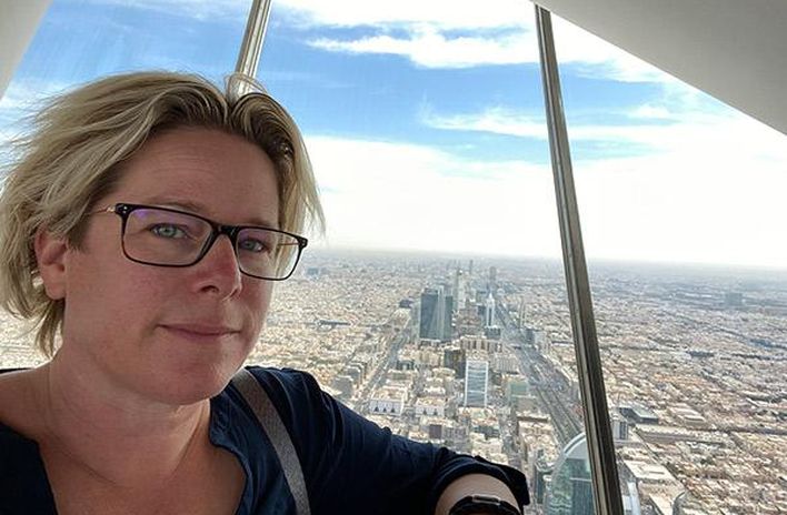 Expertin Katrin während ihrer Reise durch die Hauptstadt Saudi Arabiens: Riad