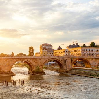 Brücke in Skopje, Nordmazedonien