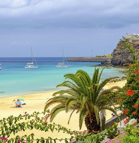 Blick auf eine Bucht auf Fuerteventura