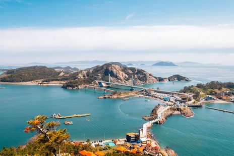 Luftaufnahme von Gunsan in Südkorea