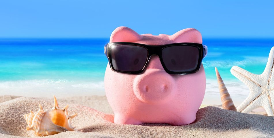 Sparschwein am Strand