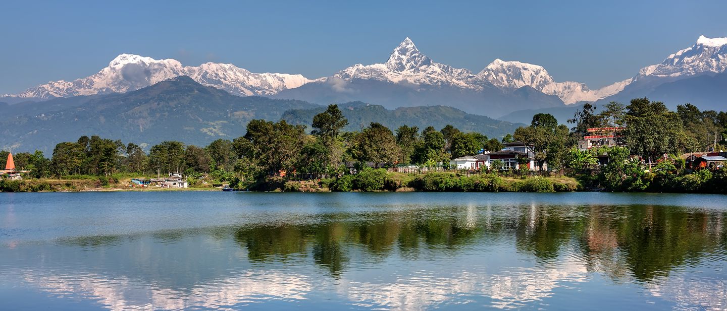 Blick auf den See von Pokhara