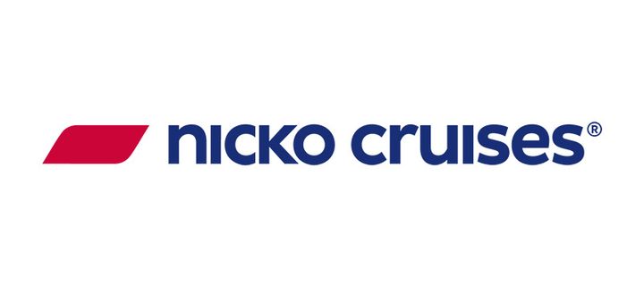 Das Logo von nicko cruises zeigt den dunkelblauen Schriftzug mit einem roten Schiffssymbol auf weißem Grund.