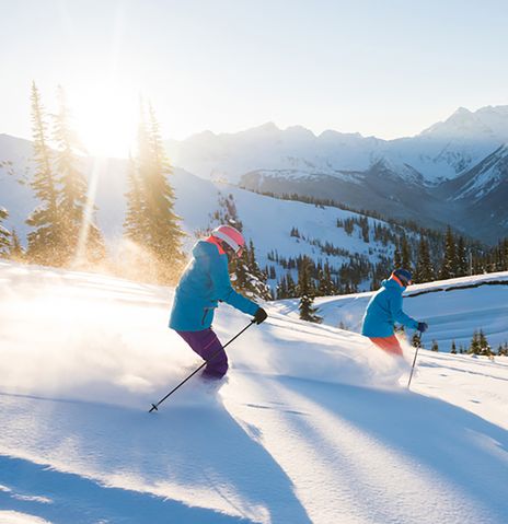 Skifahrer in einer Winterlandschaft