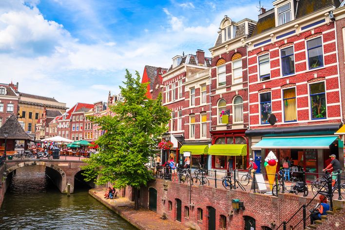 Altstadt von Utrecht mit Grachten und historischen Häusern