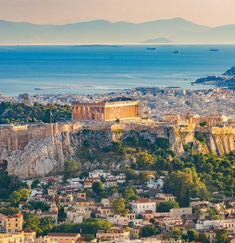 Blick auf die Akropolis in Athen
